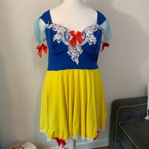 Dolls Kill Blue and Yellow Midi Dress with Fairy Tale Charm